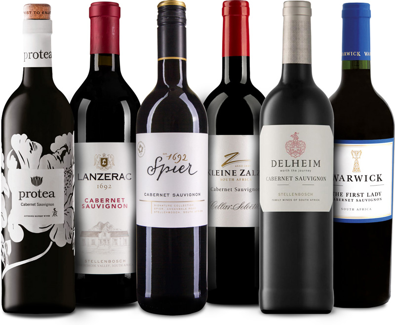 6er Probierpaket Cabernet Sauvignon aus Südafrika