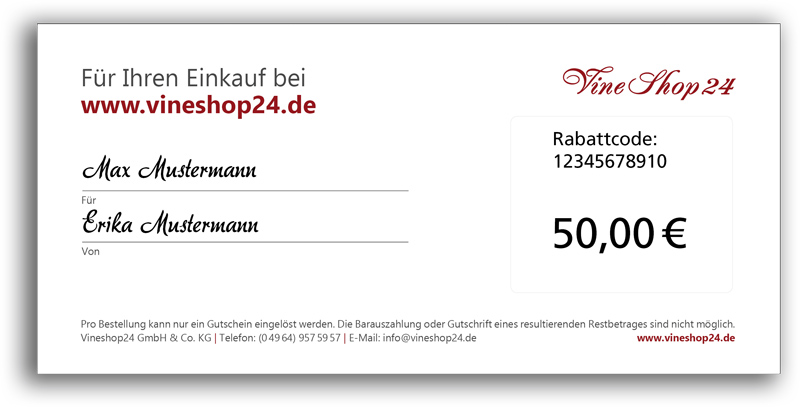 Gift certificate: Value 50 Euro