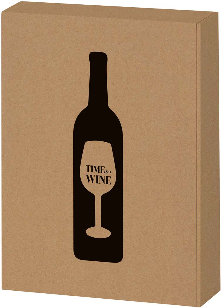 3er Geschenkkarton Kraftpapier "Time for Wine" 3er Geschenkkarton Kraftpapier "Time for Wine"