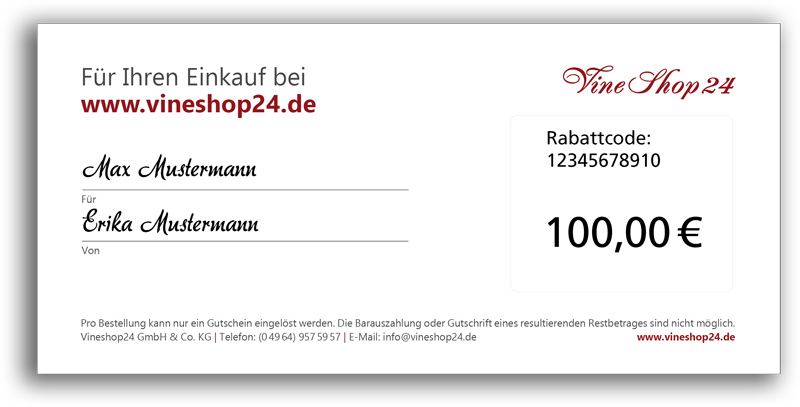 Gift certificate: Value 100 Euro